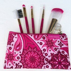 NEW Jacki design Summer Bliss 5pc Make Up Brush Set w/Bag